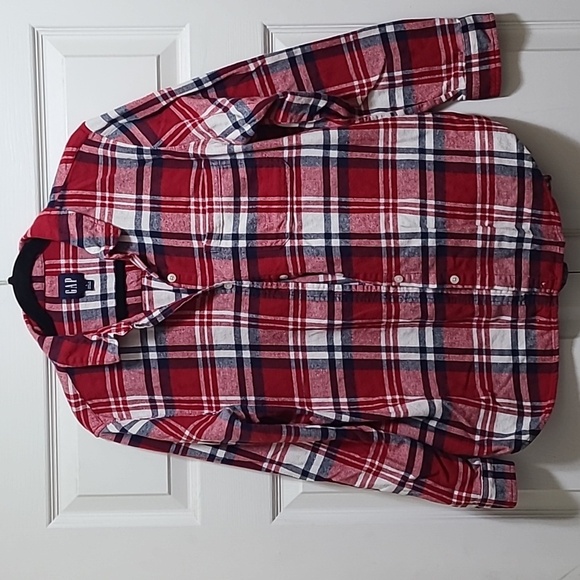 GAP Flannel shirt‎ women's size Large Button top PLAID - Picture 1 of 10